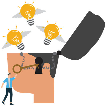 Unlocking Creative Ideas and Innovation  Illustration