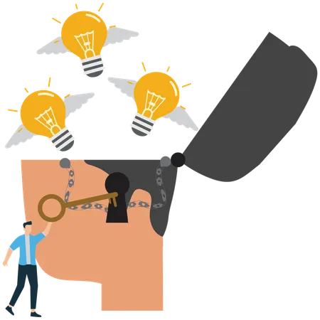 Unlocking Creative Ideas and Innovation  Illustration