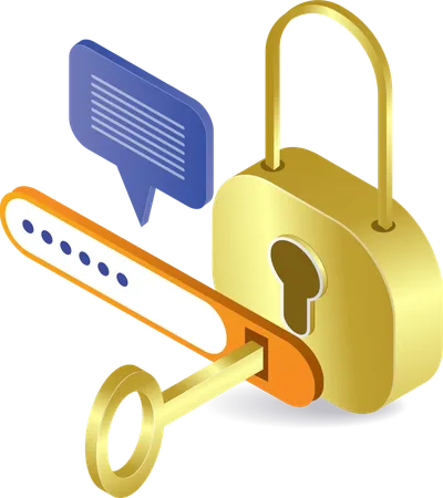 Unlocking the security padlock password technology  Illustration