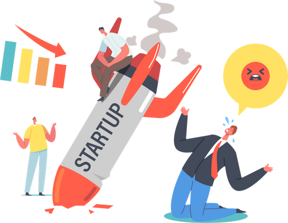 Unplanned Business Loss and Fail Illustration