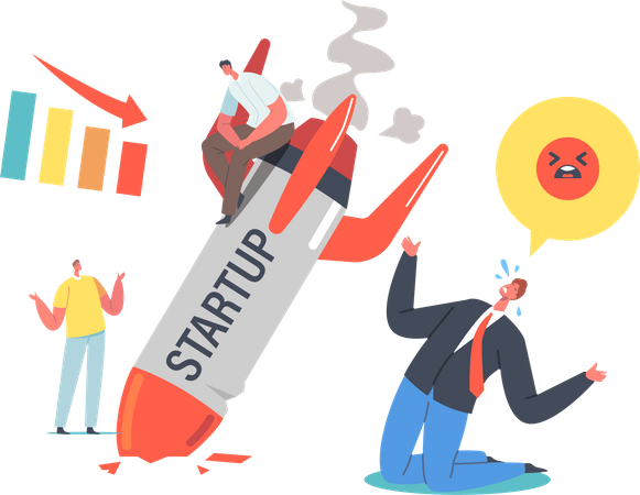 Unplanned Business Loss and Fail  Illustration