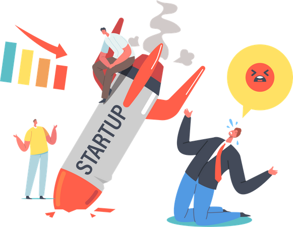 Unplanned Business Loss and Fail  Illustration