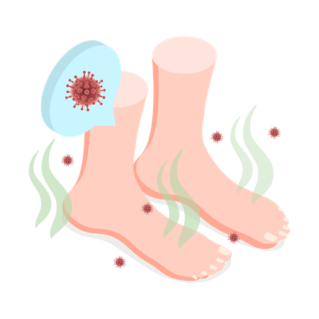 Unpleasant Smell from feet  Illustration