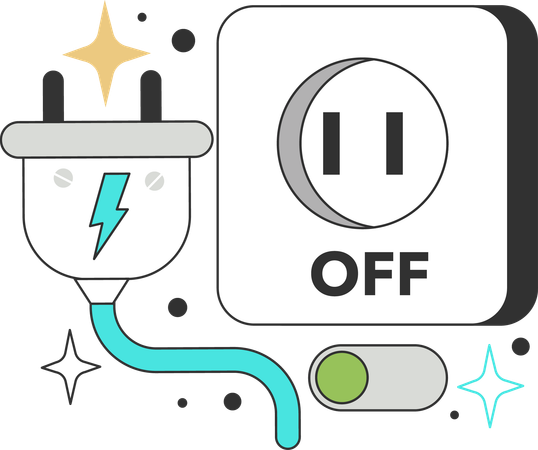 Unplug house appliances  Illustration