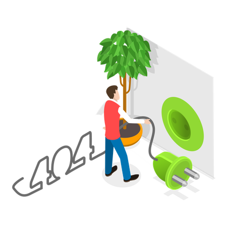 Unplugging an electrical appliance  Illustration