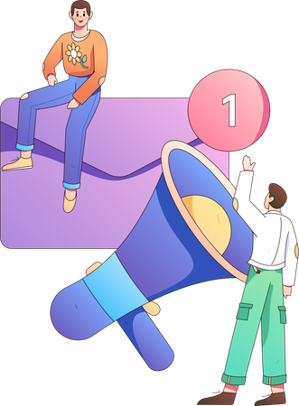 Unread emails seen by employee  イラスト