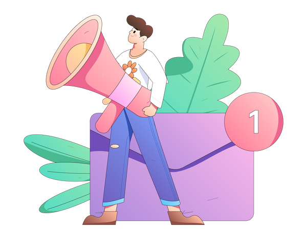 Unread mails by employees  イラスト