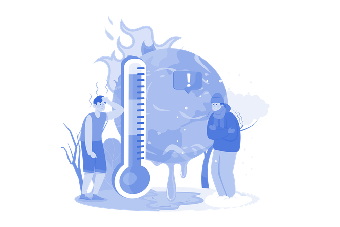 Unstable Weather Temperature  Illustration