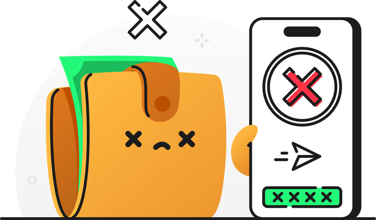 Unsuccessful transaction  Illustration