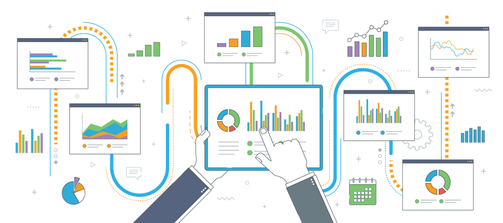 Unternehmensfinanzstatistiken  Illustration