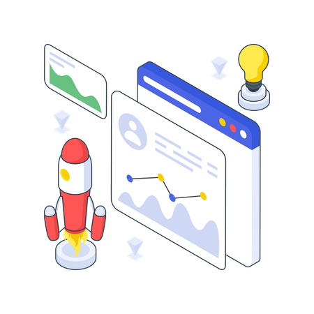 Diagramm zur Unternehmensgründung und -analyse  Illustration