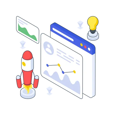 Diagramm zur Unternehmensgründung und -analyse  Illustration