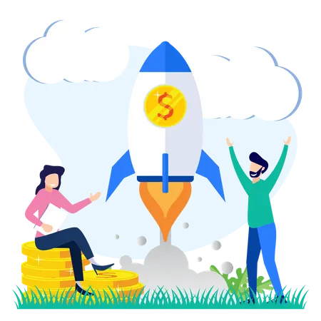 Gewinn einer Unternehmensgründung  Illustration