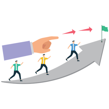 Unternehmensleiter gibt strategische Richtung vor  Illustration