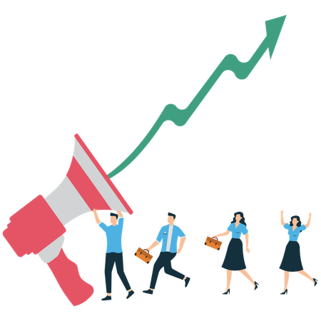 Unternehmensleiter macht Ankündigung  Illustration