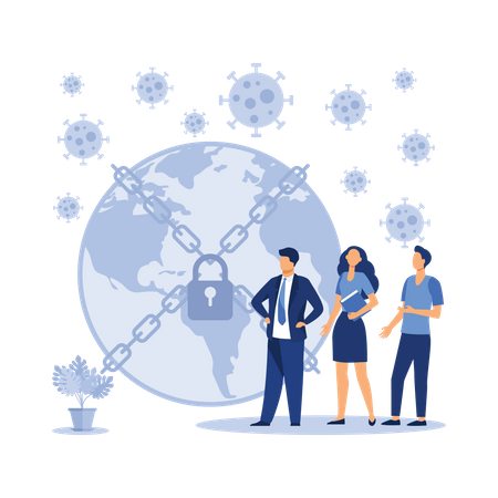 Unternehmensnetzwerk wegen Coronavirus-Lockdown gestoppt  Illustration