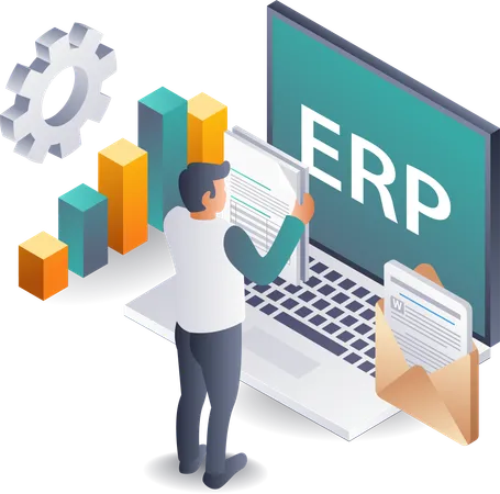 Geschäftsnetzwerkentwicklung mit ERP-Systemen  Illustration