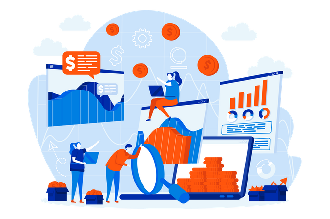 Wirtschaftsstatistik  Illustration