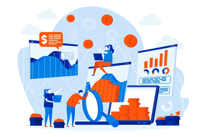 Wirtschaftsstatistik  Illustration