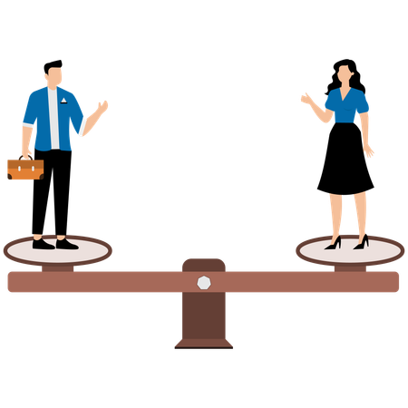 Unternehmer, die sich für die Gleichstellung der Geschlechter einsetzen  Illustration