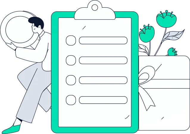 Geschäftsmann überprüft KYC-Formular  Illustration