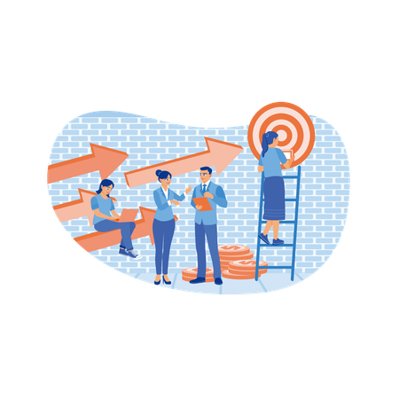 Unternehmer entwickeln Geschäftsstrategien  Illustration