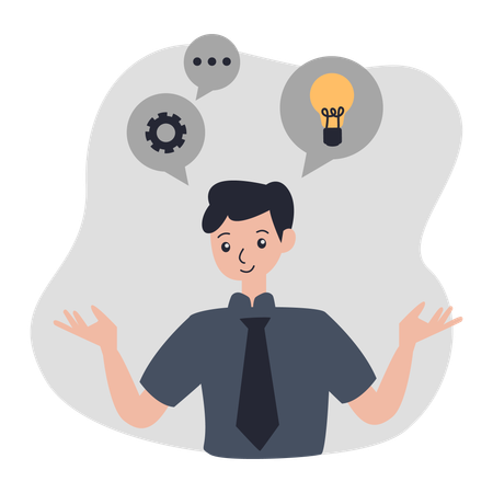 Unternehmer haben Idee Exploration  Illustration