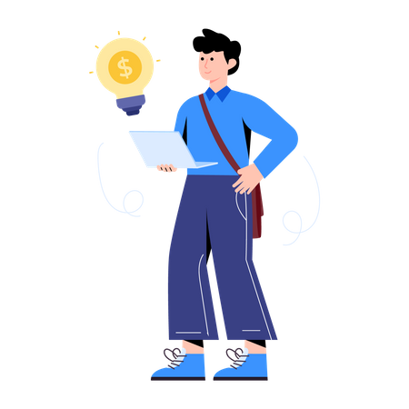 Unternehmer Idee bekommen  Illustration