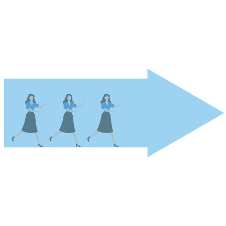 Unterstützung bei der geschäftlichen oder beruflichen Weiterentwicklung  Illustration