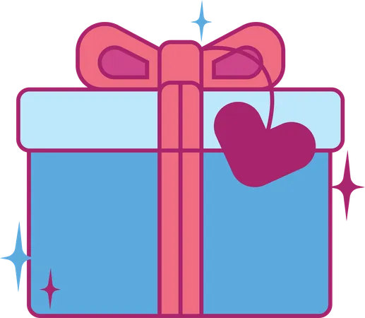A Festive Illustration Of A Gift Box With A Heart Ideal For Expressing Love And Gratitude Towards The Influential Women In Our Lives On Womens Day イラスト