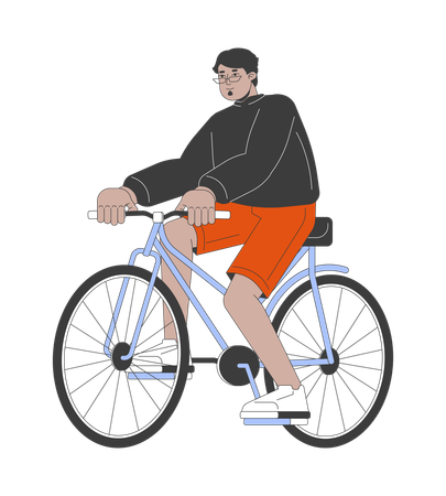 Uomo arabo in bicicletta  Illustration