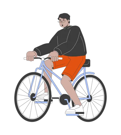 Uomo arabo in bicicletta  Illustration