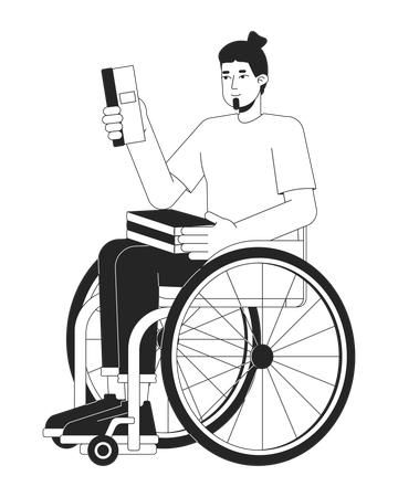 Studente caucasico con disabilità  Illustration