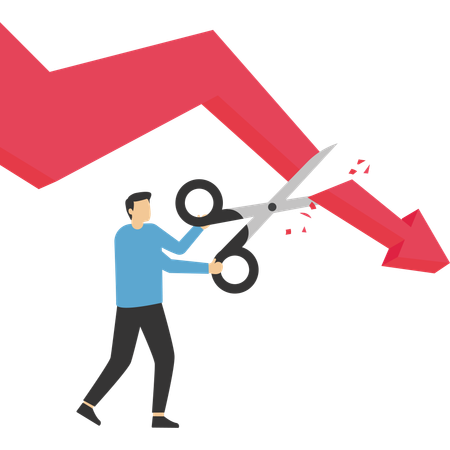 Uomo con la prevenzione della recessione economica  Illustration