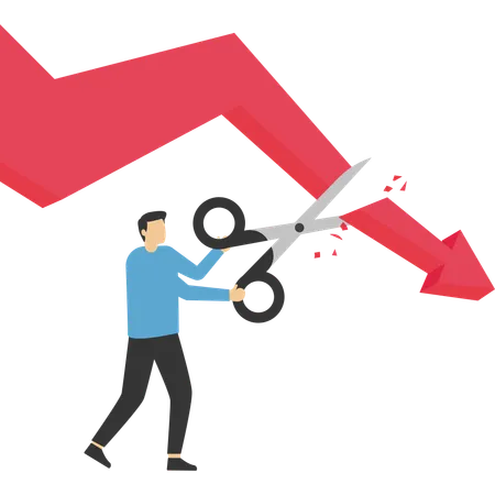 Uomo con la prevenzione della recessione economica  Illustration