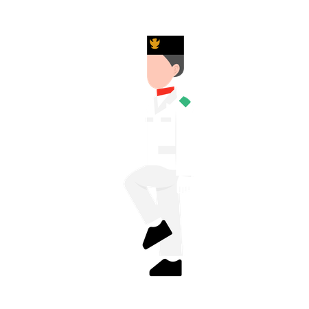 Uomo indonesiano che celebra il giorno dell'indipendenza  Illustration