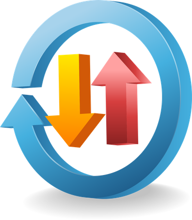 Up and down arrows and rotation  Illustration