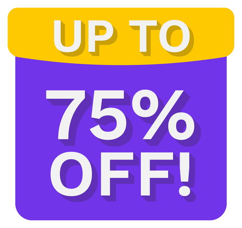 Up to 75% off!  Illustration