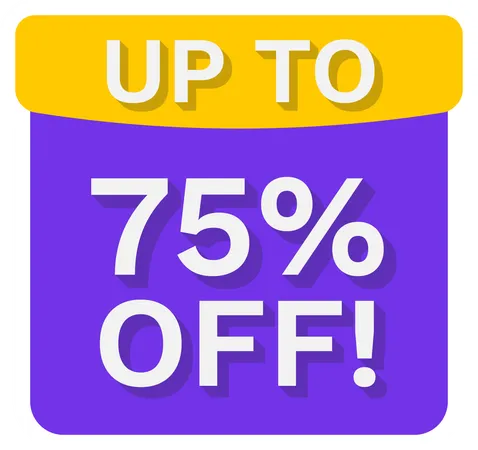 Up to 75% off!  Illustration