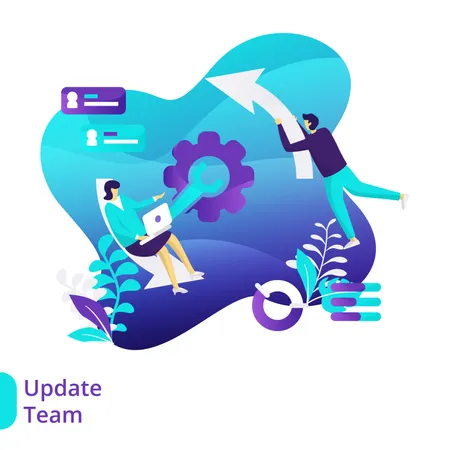 Update Team Illustration The Concept Of Team Work Can Be Used For Landing Pages Web Ui Banners Templates Backgrounds Posters Vector Illustration