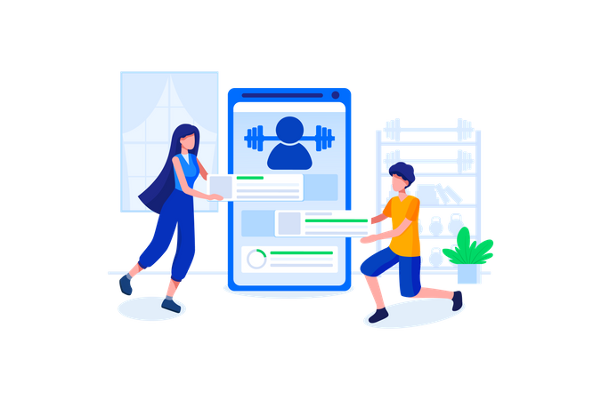 Update your profile for fitness measurement in mobile  Illustration
