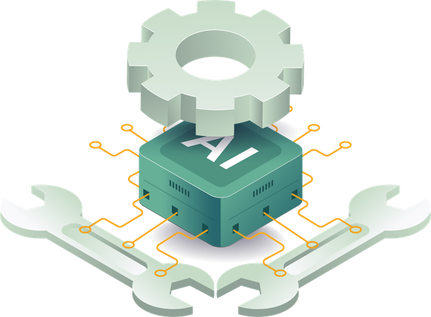 Updating science of artificial intelligence technology  Illustration