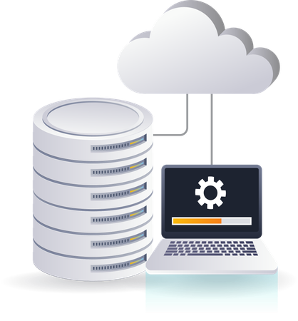 Upgrade maintenance cloud server  Illustration