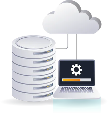 Upgrade maintenance cloud server  Illustration