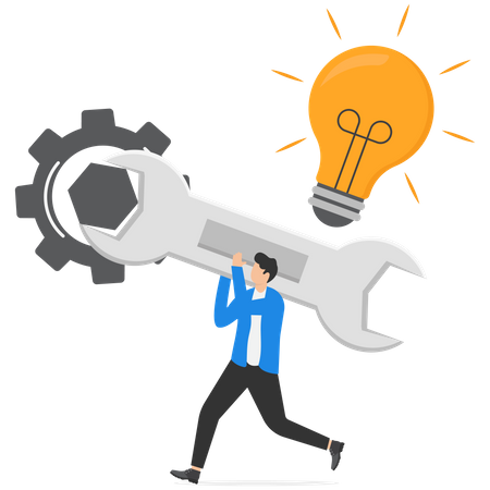 Upgrade skill with lightbulb idea  Illustration