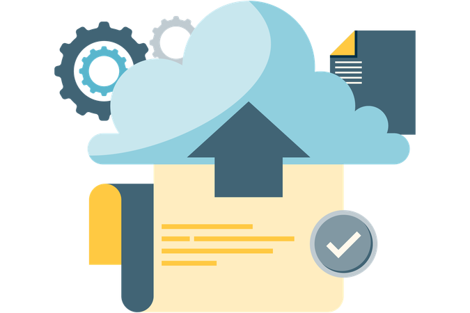 Upload data in cloud storage  Illustration