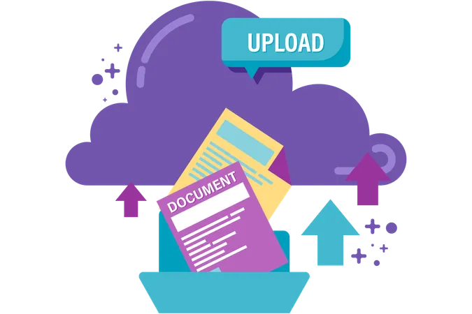 Upload documents to cloud storage  Illustration