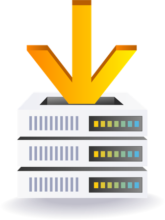Upload download technology server data  Illustration