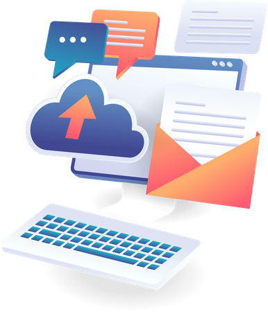 Upload email to cloud server Illustration