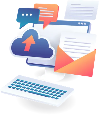 Upload email to cloud server Illustration